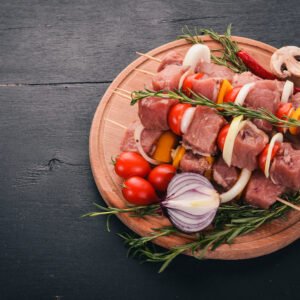 La brochette de porc paprika